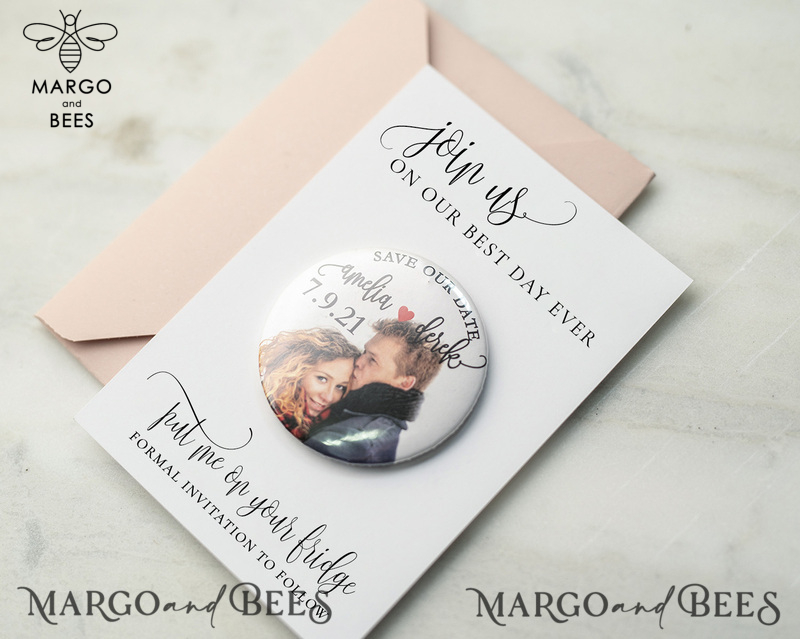 Save the Dates Card with Fridge Magnet with Your Photo-5