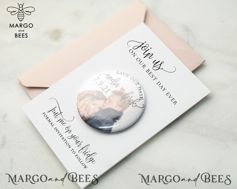 Save the Dates Card with Fridge Magnet with Your Photo-2