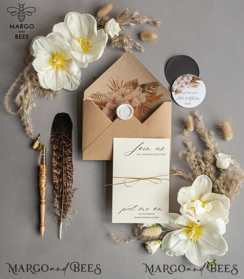 Introducing our Personalised Boho Save the Date Magnet and Card Collection for Wedding Save The Dates-1