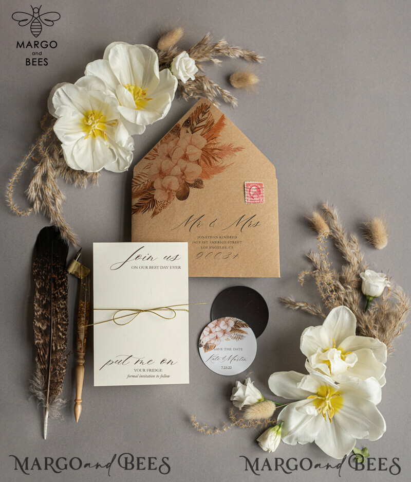 Introducing our Personalised Boho Save the Date Magnet and Card Collection for Wedding Save The Dates-2