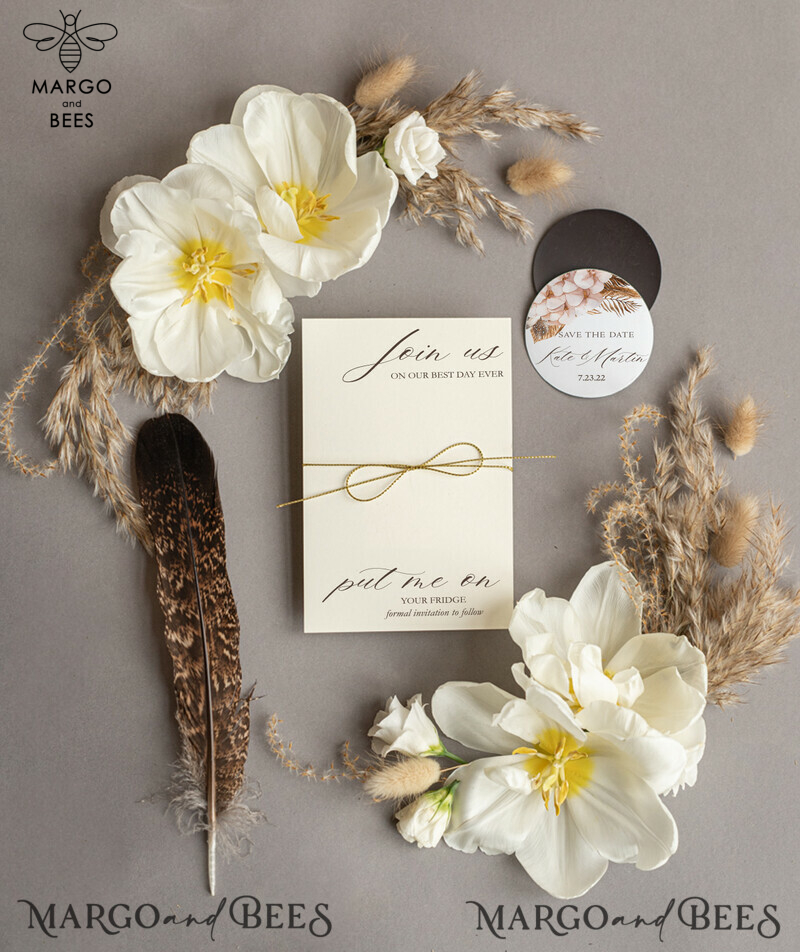 Introducing our Personalised Boho Save the Date Magnet and Card Collection for Wedding Save The Dates-5