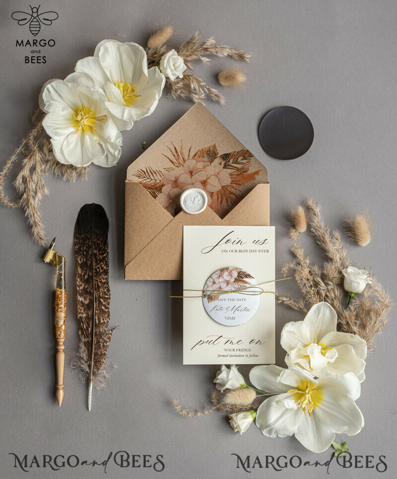 Introducing our Personalised Boho Save the Date Magnet and Card Collection for Wedding Save The Dates-0