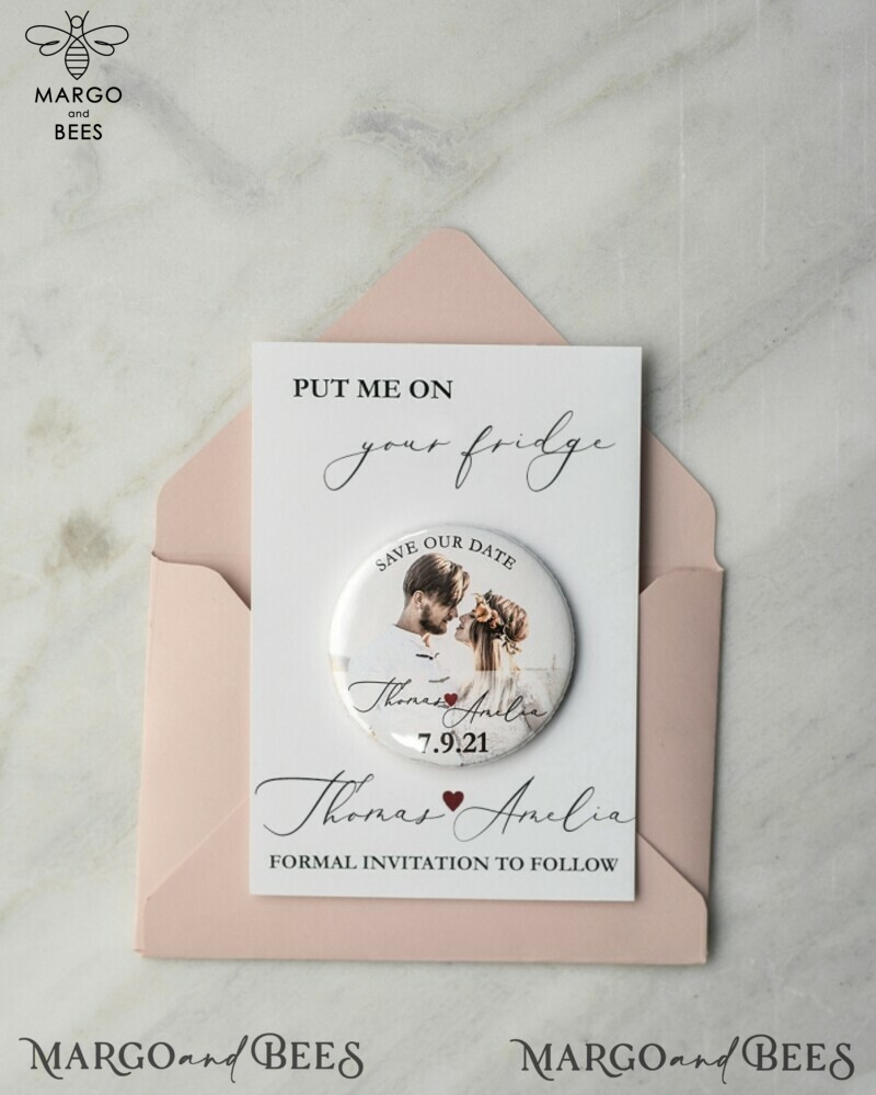 Modern Custom Save the Date Magnet: An Elegant and Stylish Way to Announce Your Special Day-0