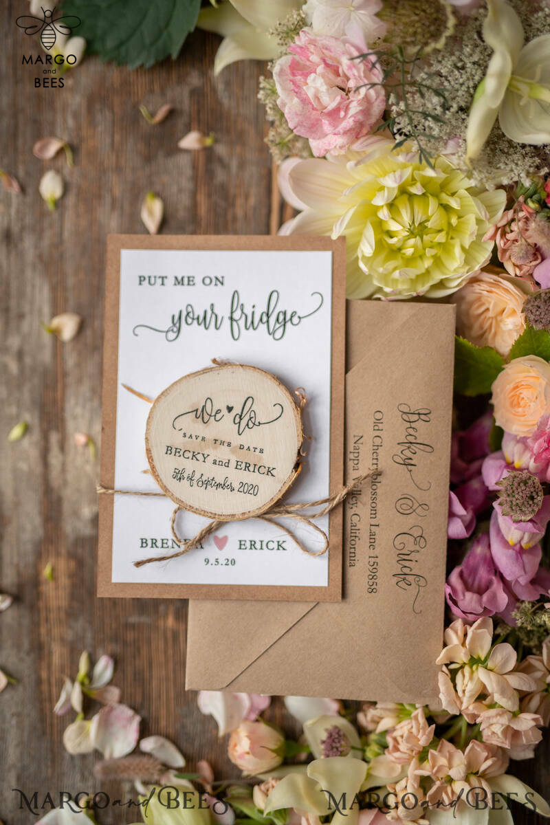 Save the date custom wording Personalised Rustic Wooden Heart   -9