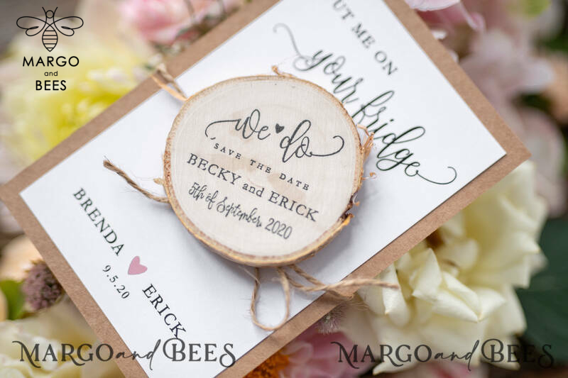 Save the date custom wording Personalised Rustic Wooden Heart   -5