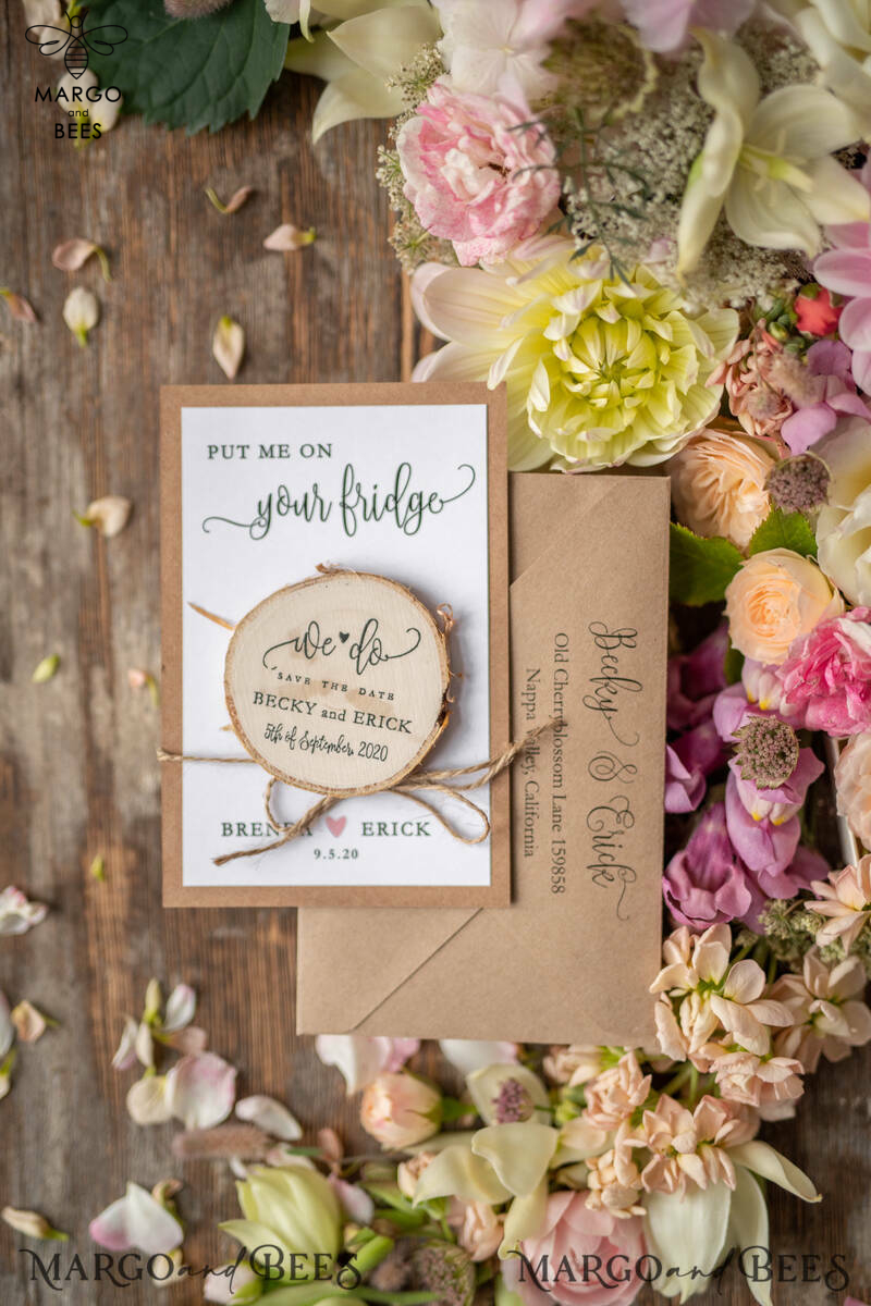 Save the date custom wording Personalised Rustic Wooden Heart   -0