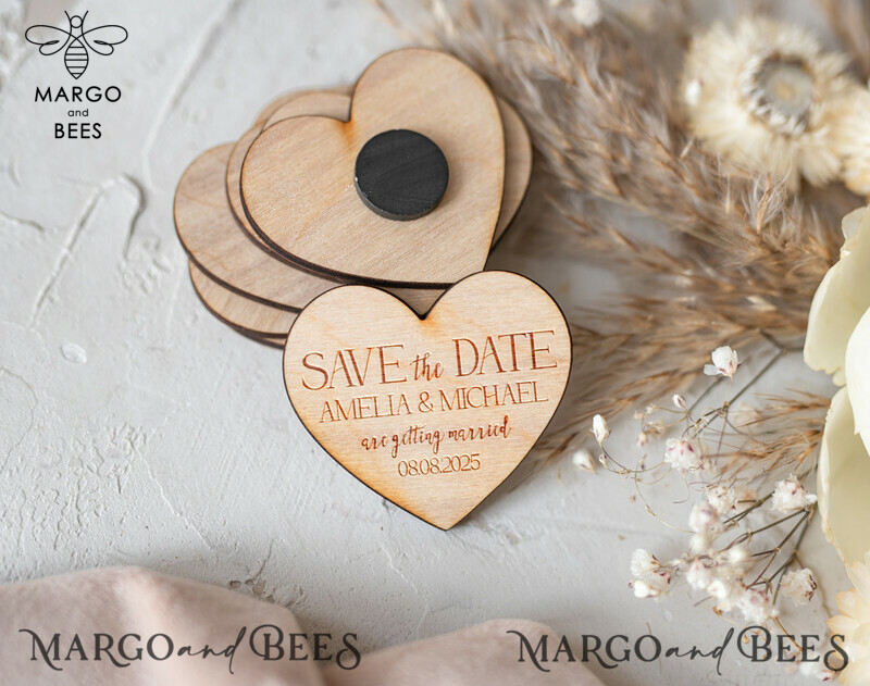 Wedding Save The Date Card and Heart Magnet: A Perfect Pairing for Your Special Day

Blush Pink Save Our Date Magnets: Elegant and Romantic Wedding Reminders

Boho Save Our Dates Cards Wooden Magnets Cards: Rustic Charm for Your Wedding Announcement-3