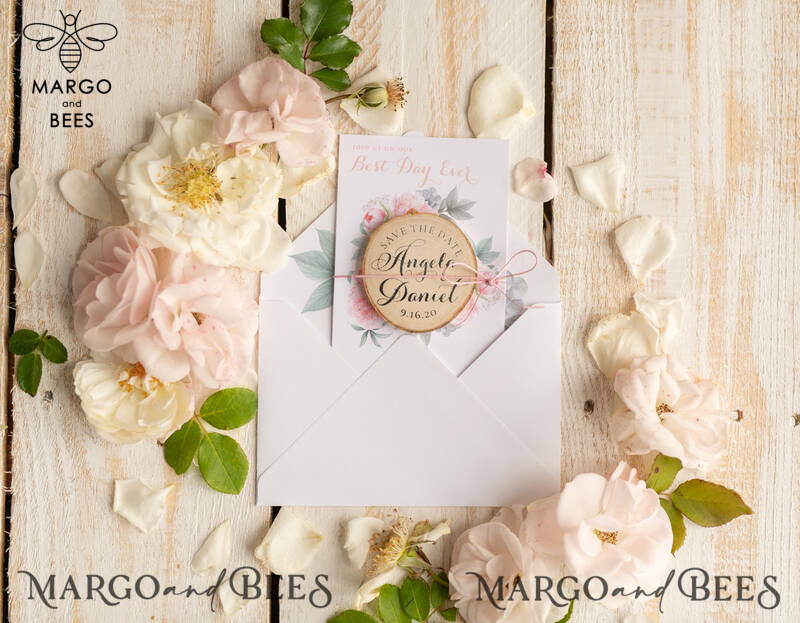 Wedding Save the Date card Personalised Rustic magnet Personalised Wedding Save The Date Card and wood slice Magnet, Boho Save Our Date Magnets, save our dates -3