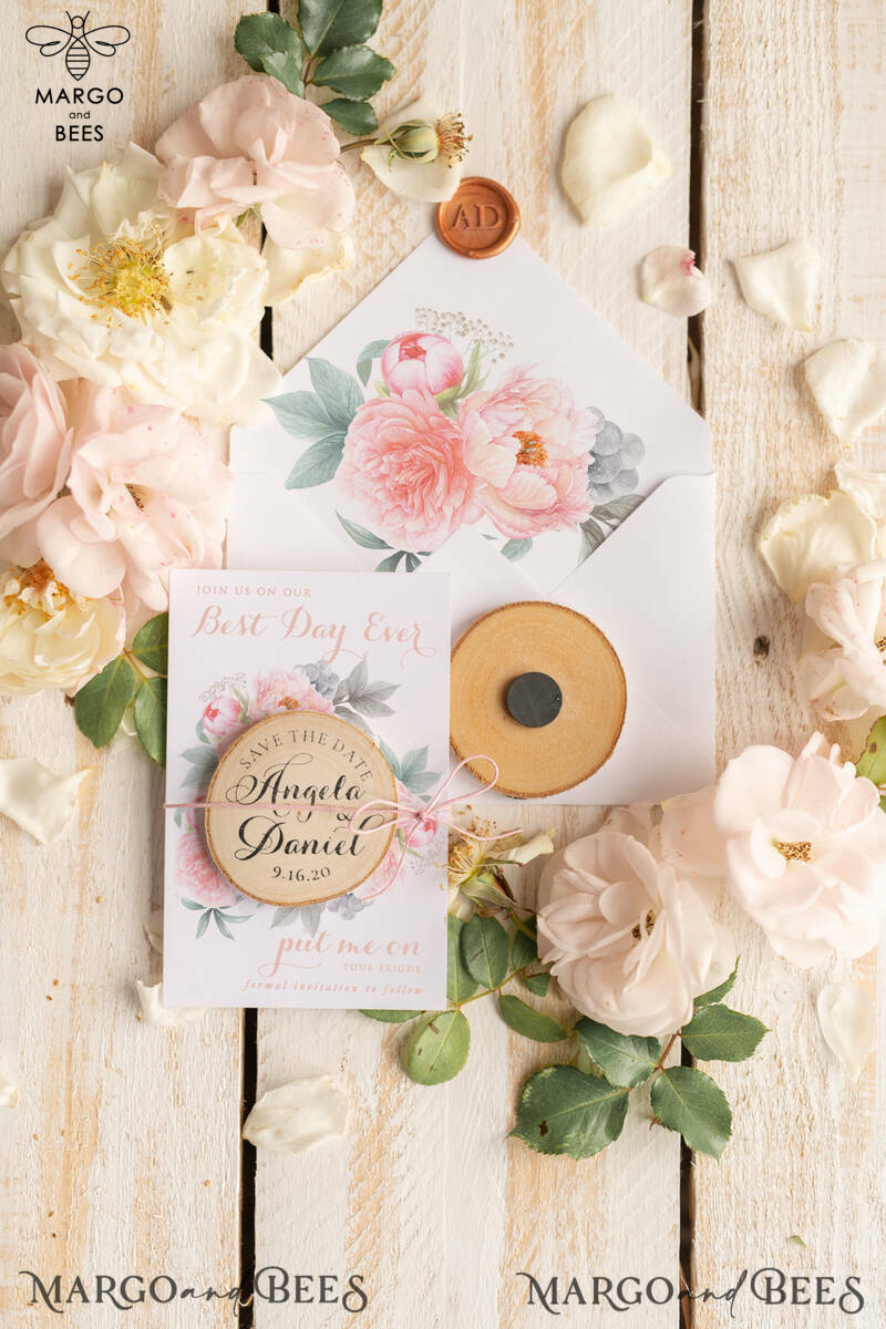 Wedding Save the Date card Personalised Rustic magnet Personalised Wedding Save The Date Card and wood slice Magnet, Boho Save Our Date Magnets, save our dates -4