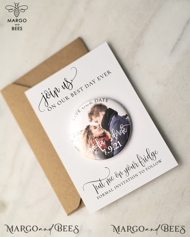 Save the Dates Set Card with Your Photo Fridge Magnet-4