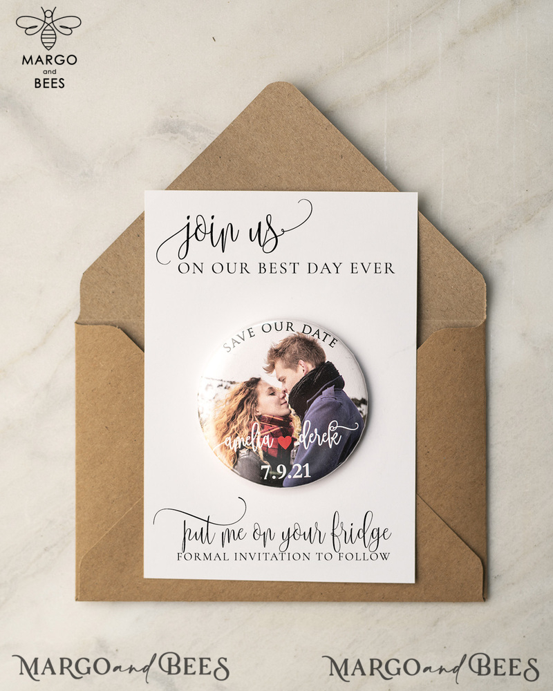 Save the Dates Set Card with Your Photo Fridge Magnet-0