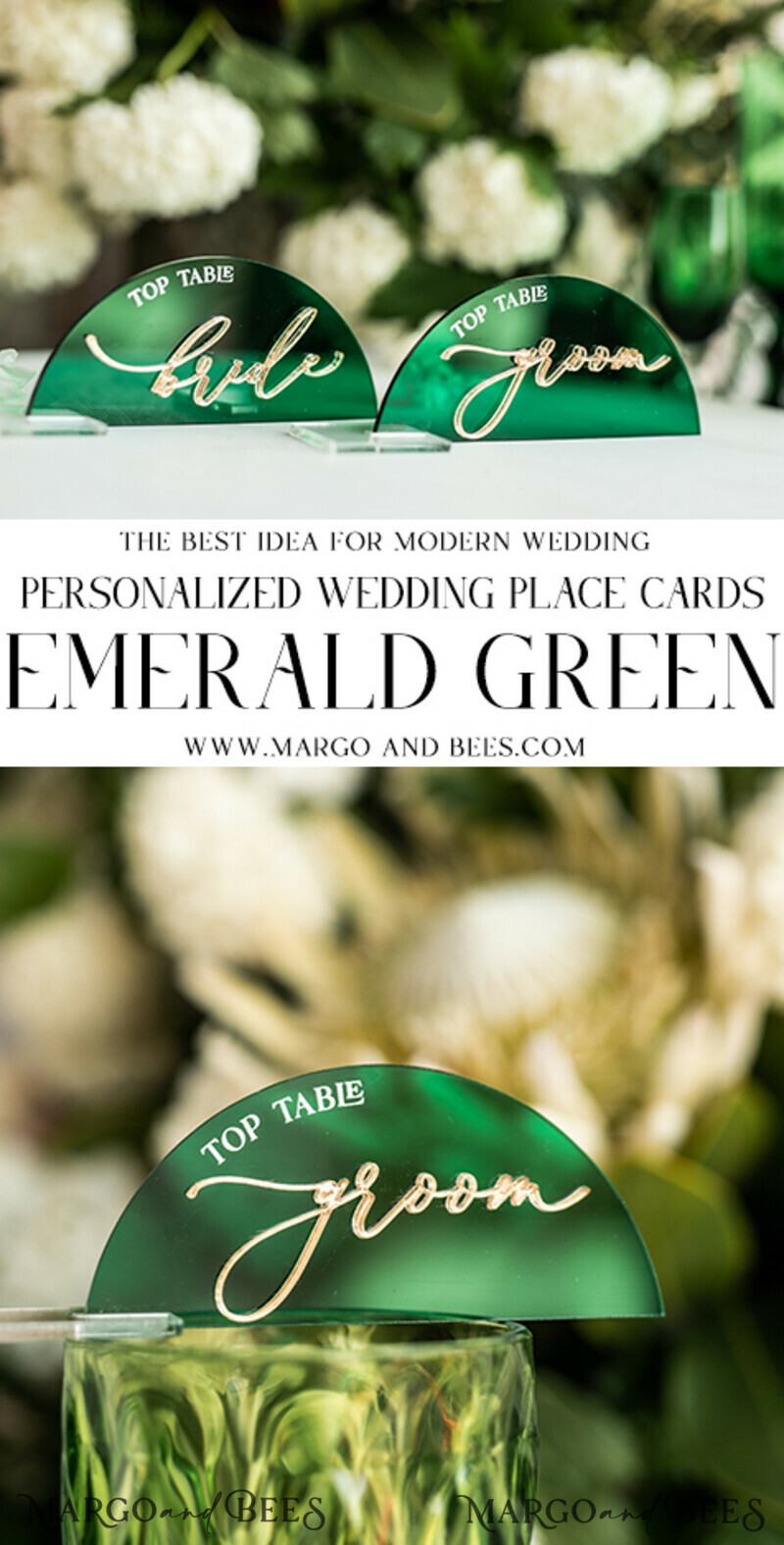 Modern Arch Green Acrylic Place Card with Stand, Premium Wedding Seat Cards, Green Acrylic Name Card-13