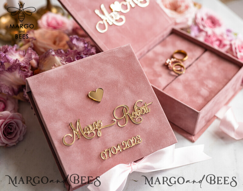 Custom Handmade Glitter Wedding Ring Box: A Boho Glam Ring Bearer's Dream-9
