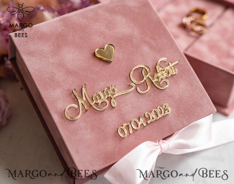 Custom Handmade Glitter Wedding Ring Box: A Boho Glam Ring Bearer's Dream-2