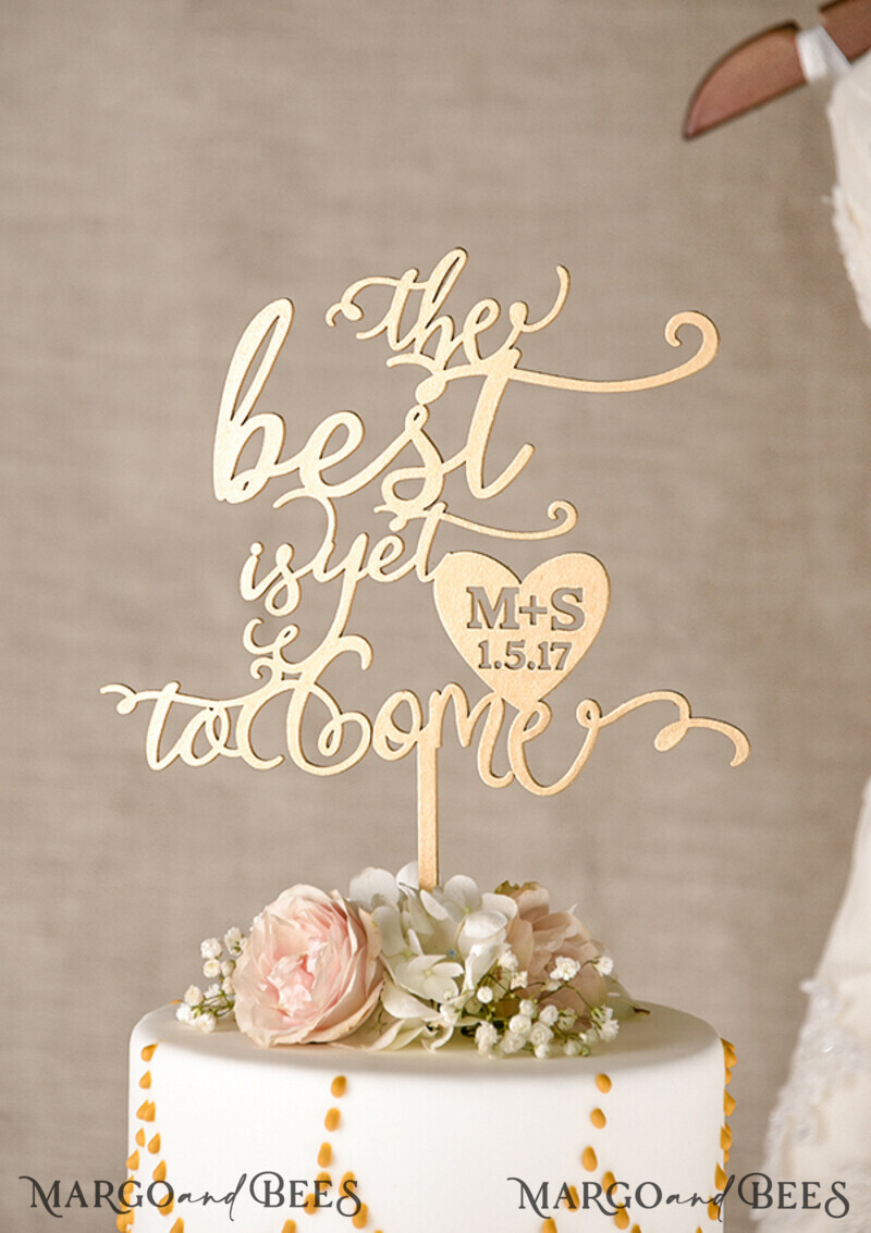 Cake topper, elegant cake topper, gold cake topper-1