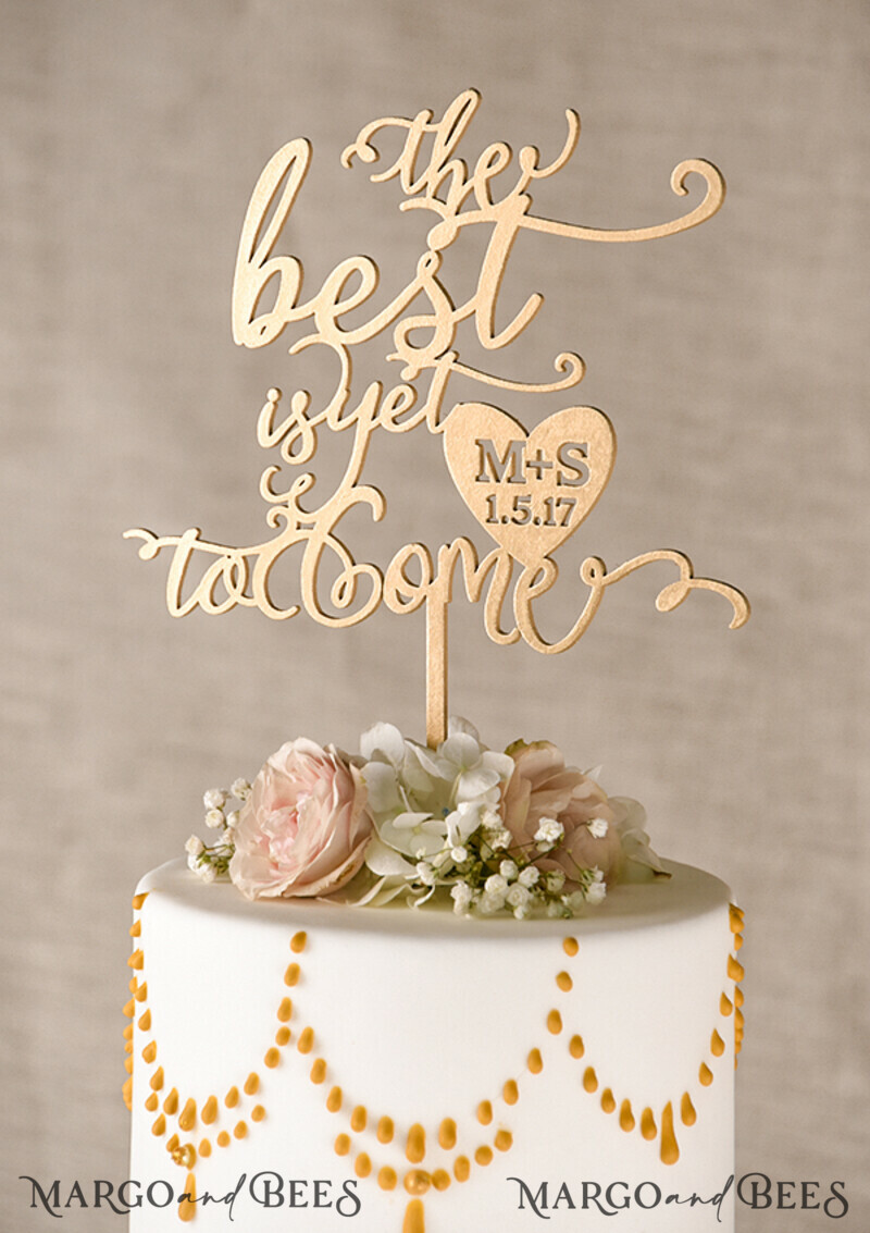 Cake topper, elegant cake topper, gold cake topper-2