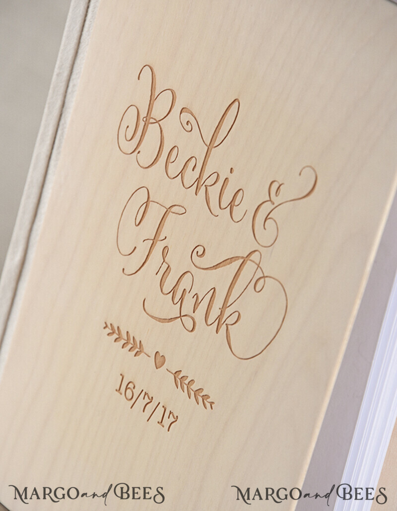 Wedding guestbook for polaroids, Boho Instax Wedding Book Wooden Instax Photo Booth Album-2