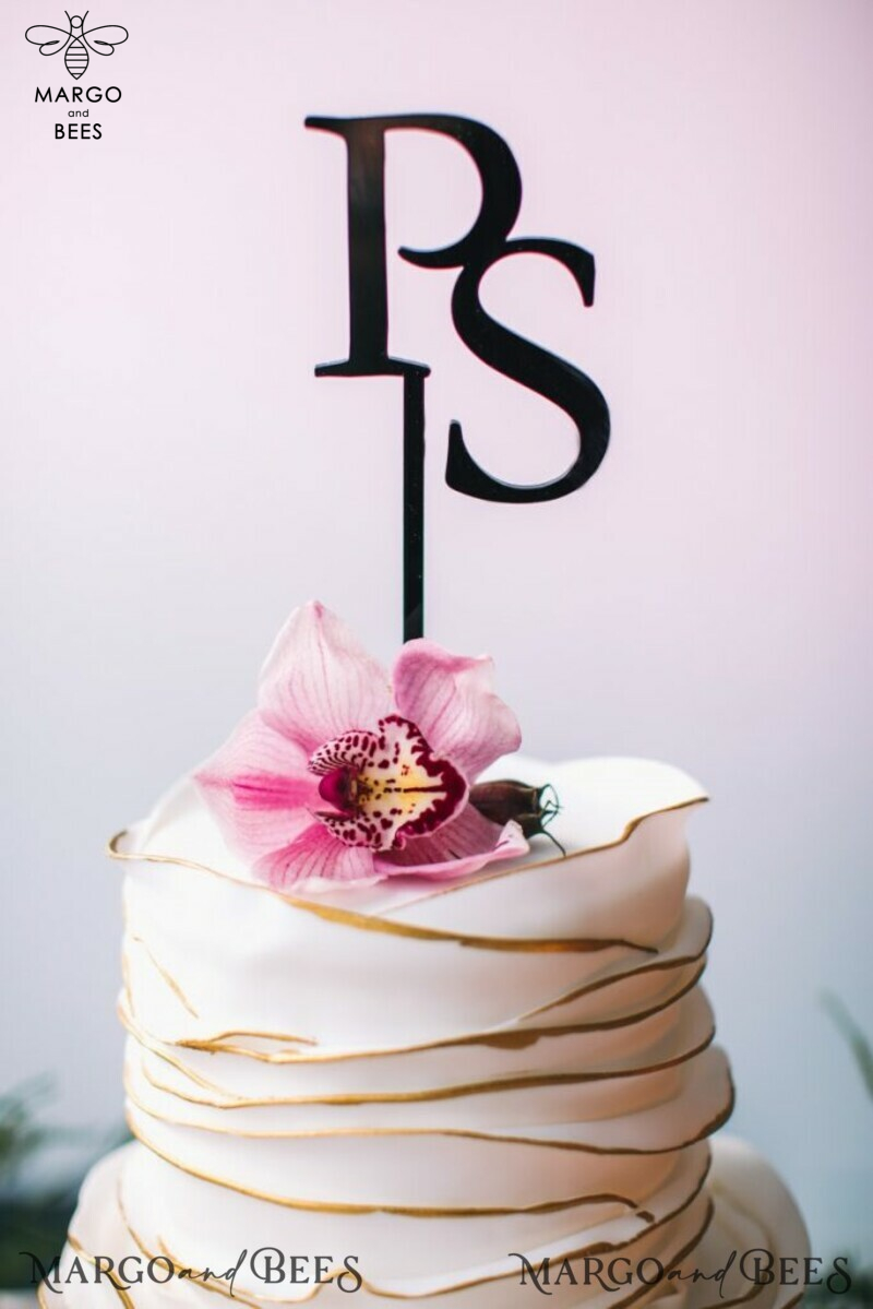 Modern wedding cake topper personalised initials-0