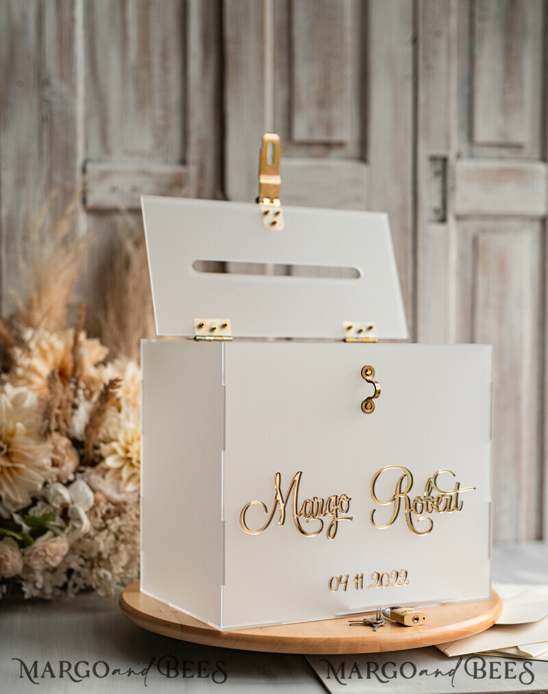 Frozen wedding wishing well acrylic money gift card box, Personalized Wedding Card Box, Acrylic Card Box-9