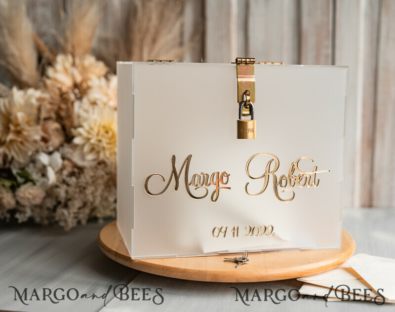 Frozen wedding wishing well acrylic money gift card box, Personalized Wedding Card Box, Acrylic Card Box-2