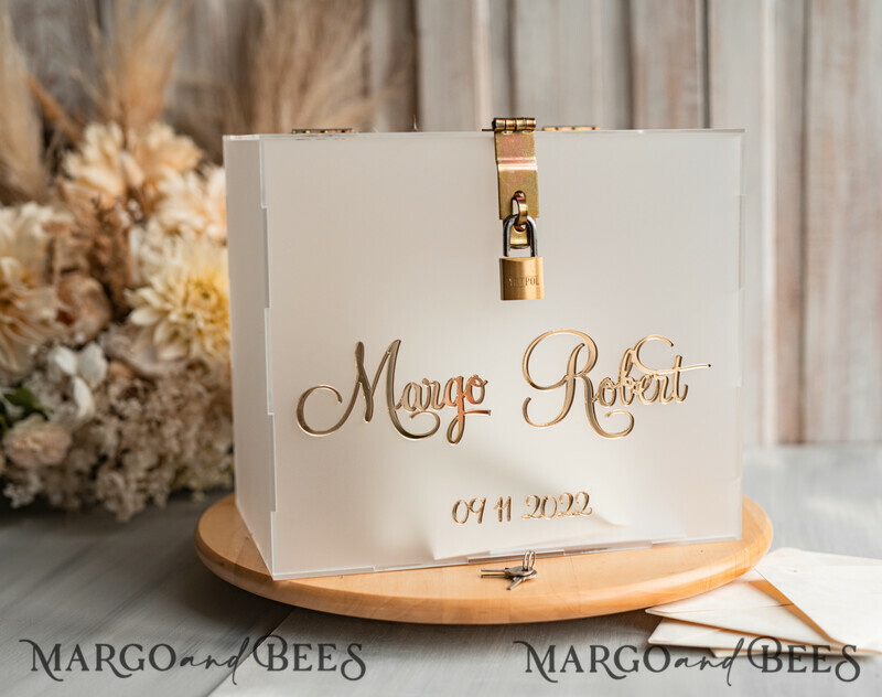 Frozen wedding wishing well acrylic money gift card box, Personalized Wedding Card Box, Acrylic Card Box-3