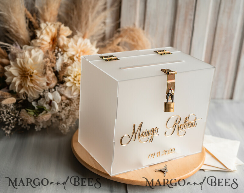 Frozen wedding wishing well acrylic money gift card box, Personalized Wedding Card Box, Acrylic Card Box-4