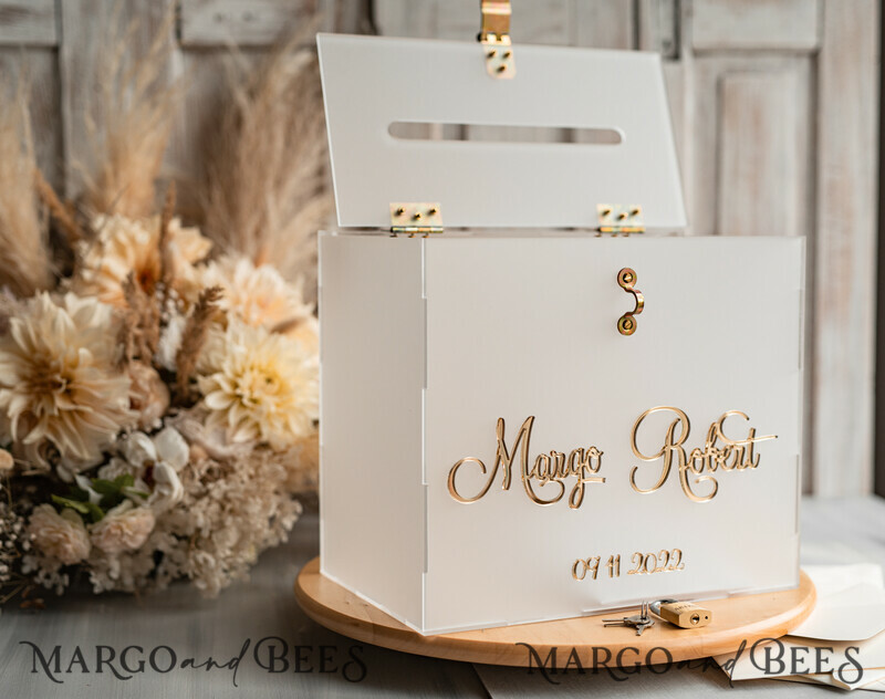 Frozen wedding wishing well acrylic money gift card box, Personalized Wedding Card Box, Acrylic Card Box-7