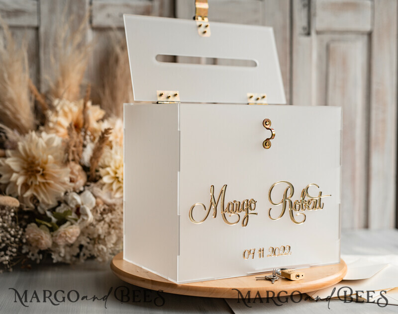 Frozen wedding wishing well acrylic money gift card box, Personalized Wedding Card Box, Acrylic Card Box-8