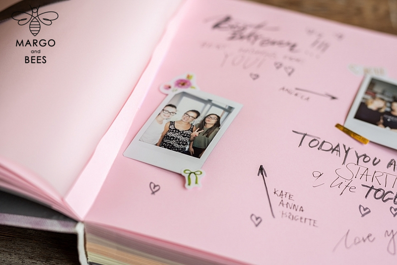 Luxury Wedding Guest Book, Blush Flowers Personalized Wedding Album • Embossed wedding Photo Booth Book-11