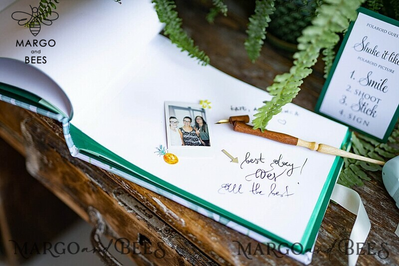 Presonalised Wedding Guest Book, Velvet Personalized Wedding Album Photo Booth Book-13