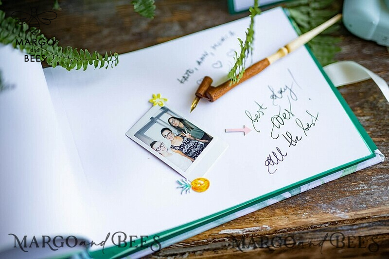 Presonalised Wedding Guest Book, Velvet Personalized Wedding Album Photo Booth Book-14