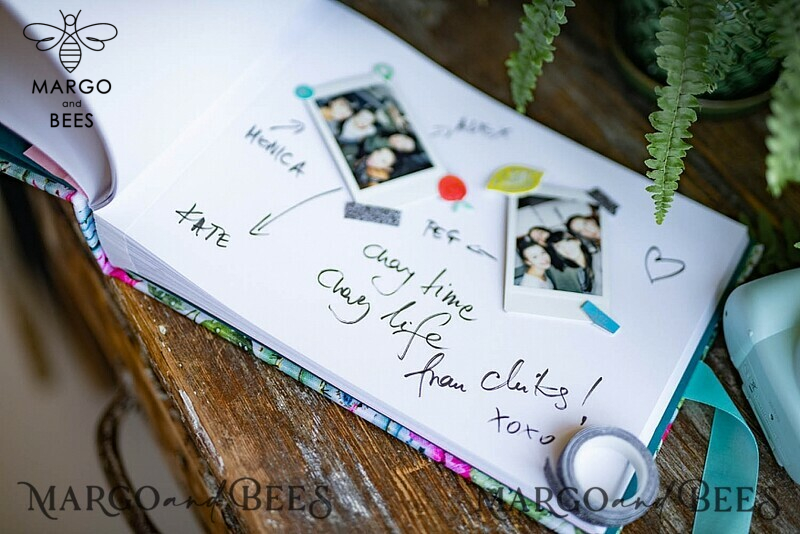 Presonalised Wedding Guest Book, Velvet Personalized Wedding Album Photo Booth Book-8