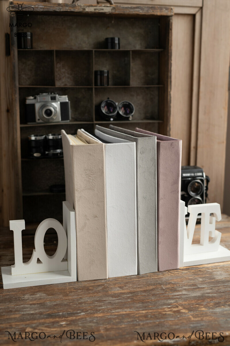 Luxury Wedding GuestBook, Velvet Personalized Wedding Album Photo Booth Book-4
