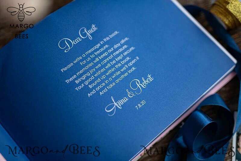 Luxury Wedding GuestBook, Vintagw Personalized Wedding Album • Wedding Peach  Photo Booth Book-3