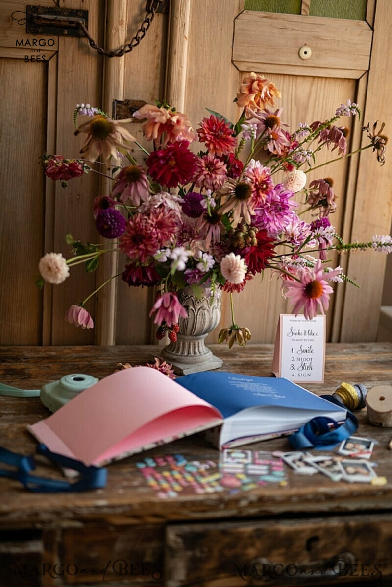 Luxury Wedding GuestBook, Vintagw Personalized Wedding Album • Wedding Peach  Photo Booth Book-4