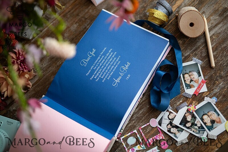 Luxury Wedding GuestBook, Vintagw Personalized Wedding Album • Wedding Peach  Photo Booth Book-8