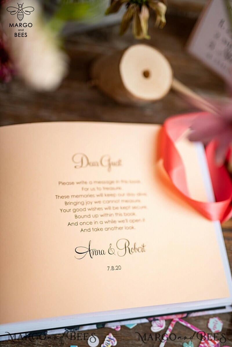 Presonalised Wedding Guest Book, Velvet Personalized Wedding Album Photo Booth Book-5