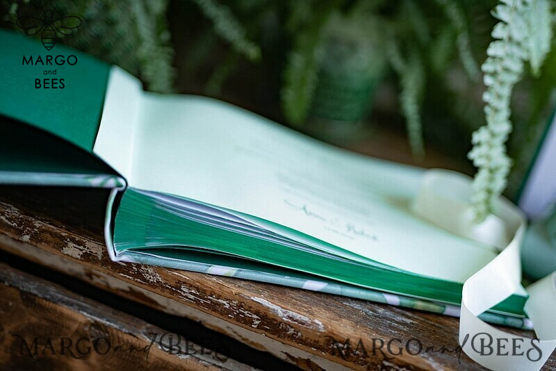 Green Wedding Guest Book,Greenery Monstera  Instant Photo Book Instax • Fern Boho Wedding Photo Guestbook-9