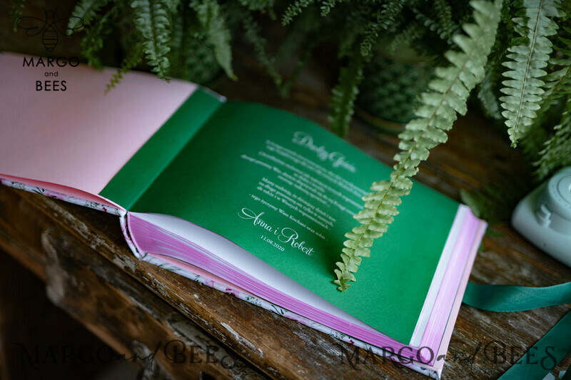 Luxury Wedding GuestBook, Velvet Personalized Wedding Album Photo Booth Book-10