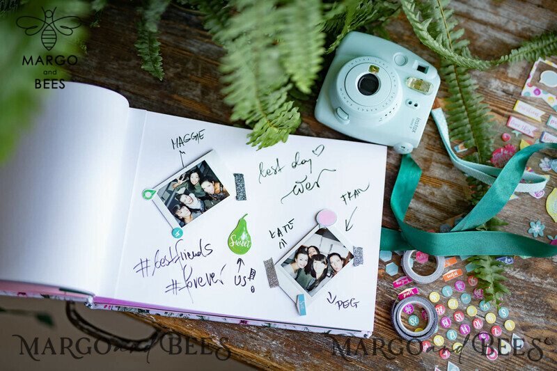 Luxury Wedding GuestBook, Velvet Personalized Wedding Album Photo Booth Book-13
