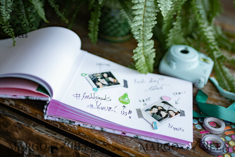 Luxury Wedding GuestBook, Velvet Personalized Wedding Album Photo Booth Book-15