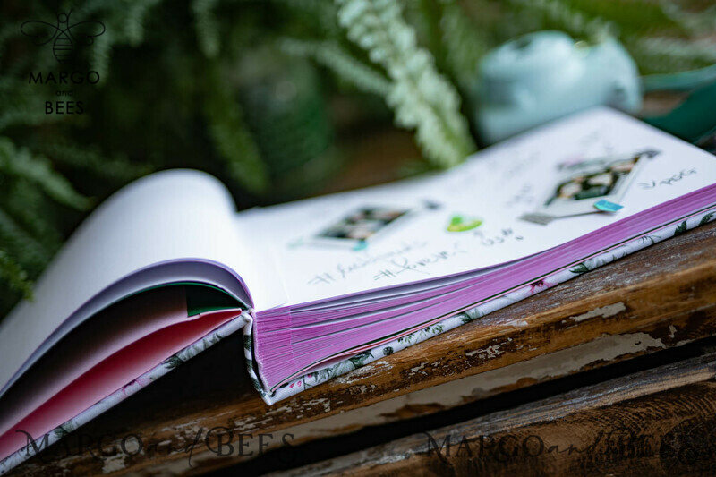 Luxury Wedding GuestBook, Velvet Personalized Wedding Album Photo Booth Book-16
