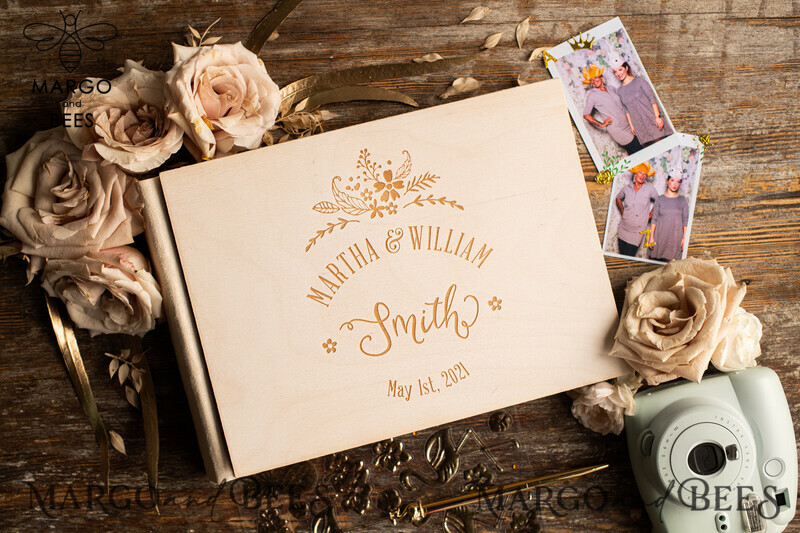 Rustic Wooden Instax Wedding Guest Book: Capture Boho Elegance with an Instant Photo Keepsake-0