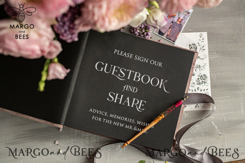 Presonalised Wedding Guest Book, Velvet Personalized Wedding Album • Velvet Photo Booth Book-2