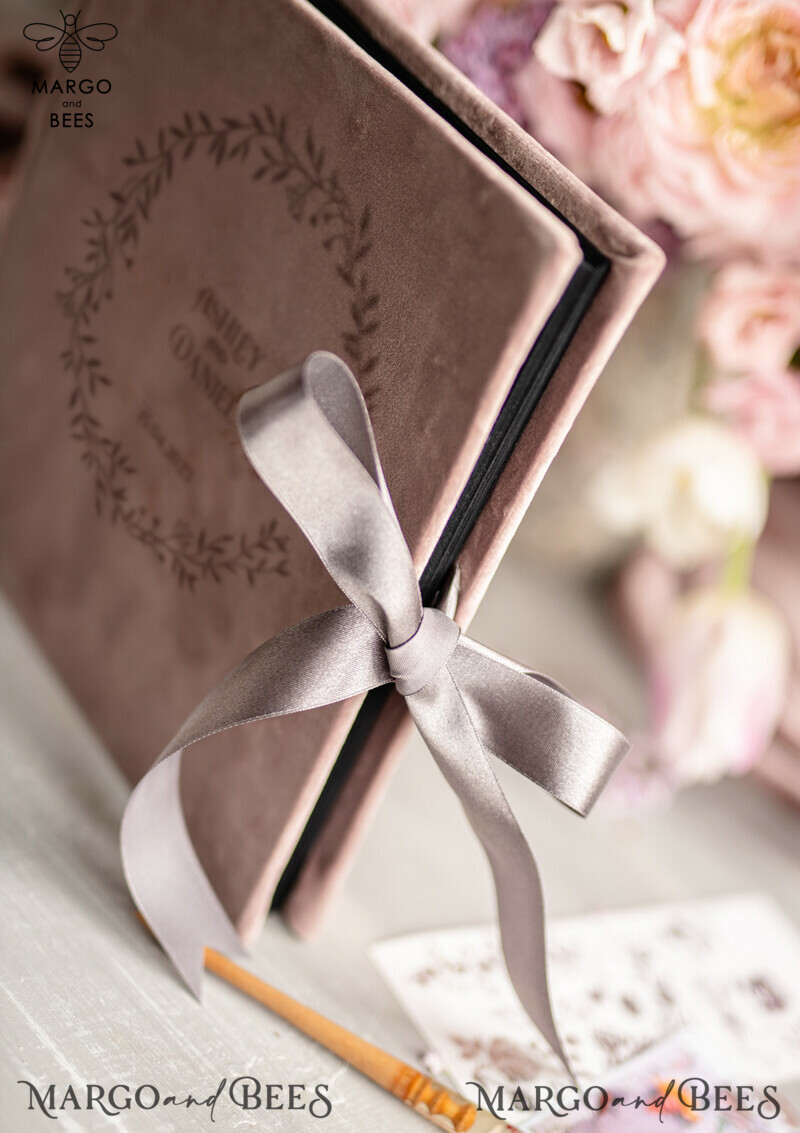 Presonalised Wedding Guest Book, Velvet Personalized Wedding Album • Velvet Photo Booth Book-4