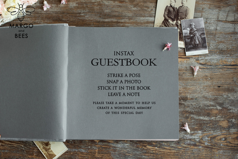 Wedding Guest Book Personalised, velvet Personalized Wedding Album Photo Booth Book-3