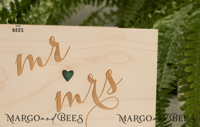 Rustic Wedding Guest Book: Personalized Wooden Album for Photo Booth Memories-4