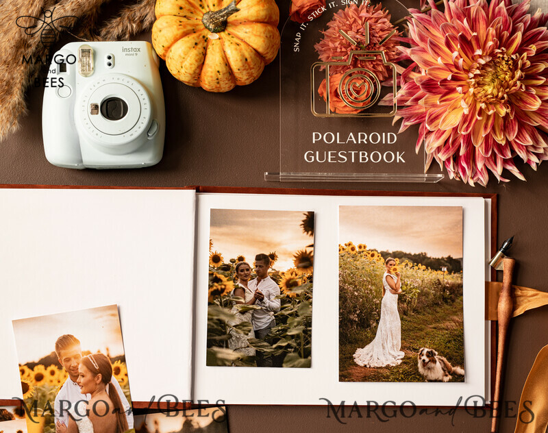 Fall Terracotta Gold Acrylic Wedding Guest Book Personalised and Sign Set: Capture Memories in Style 
Velvet Rust Instant Photo Book: A Touch of Boho Elegance for your Wedding 
Instax Wedding Photo Guestbook: Create Lasting Memories in an Elegant and Personalized Way-4