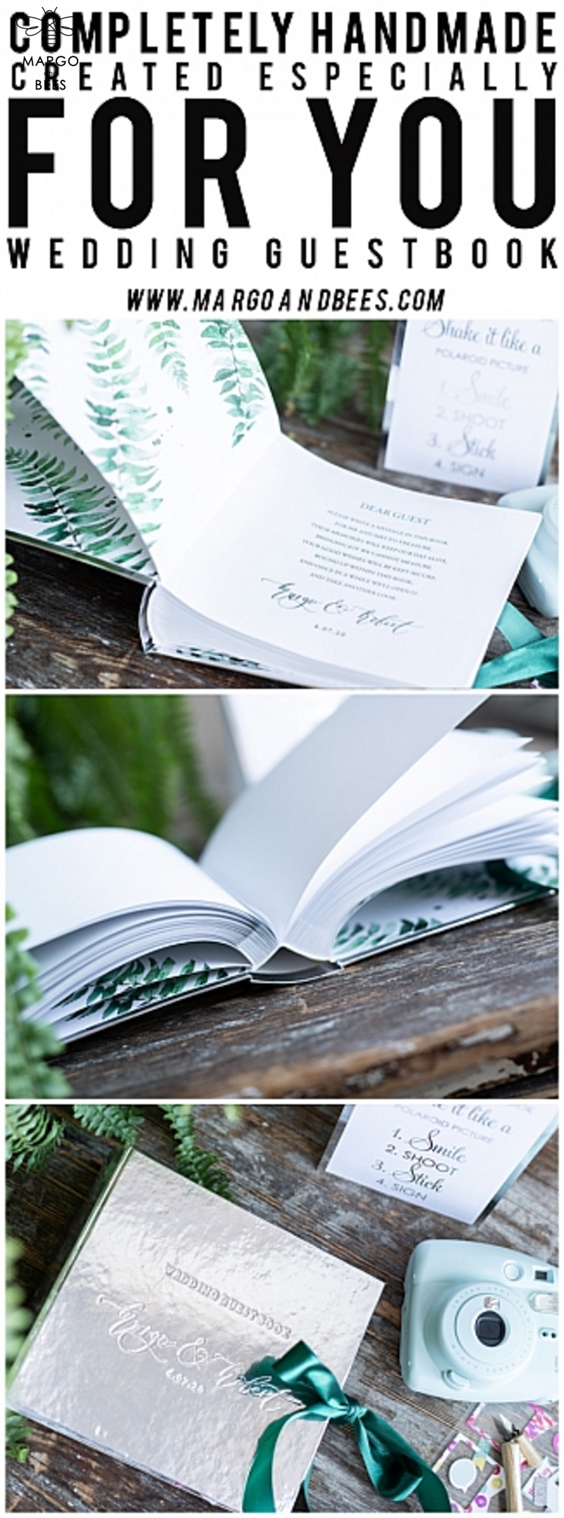 Presonalised Wedding Guest Book, Velvet  Instant Photo Book Boho Elegant Instax Wedding Photo Guestbook-33