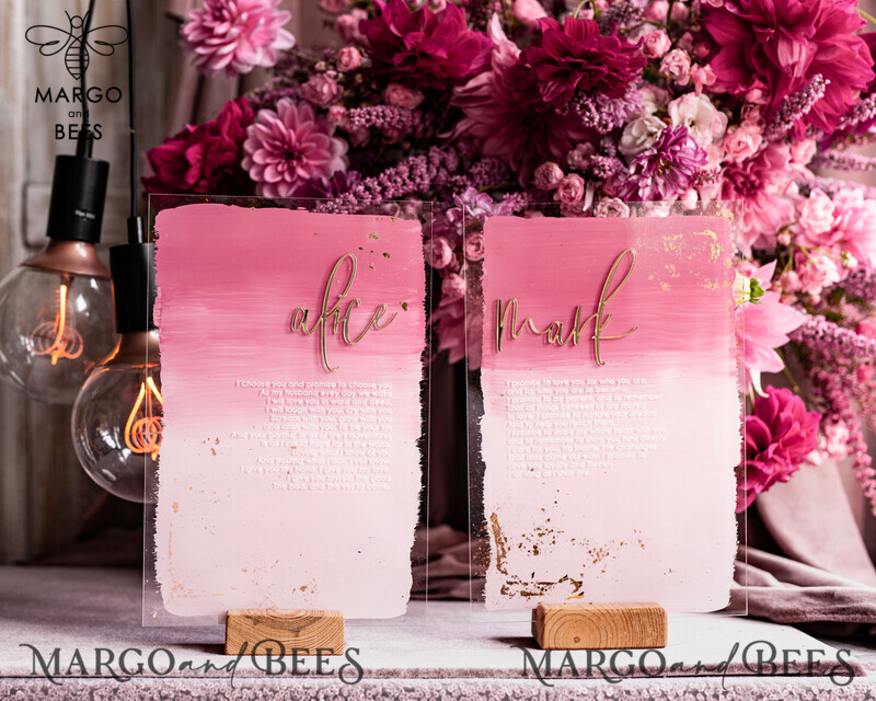 Personalized Acrylic Ombre Bride and Groom Vow Books: The Perfect Custom Wedding Vow Booklets and Bridal Shower Gift-1